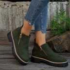 Women's Metro Chelsea Boots - Side-Zip Suede Ankle Boots with Chunky Heel
