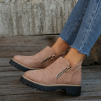 Women's Metro Chelsea Boots - Side-Zip Suede Ankle Boots with Chunky Heel