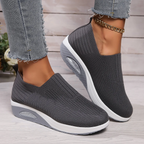 Women's Plus Size Low-Top Knit Wedge Sneakers - Breathable Round-Toe Height-Increasing Casual Shoes for Spring/Summer