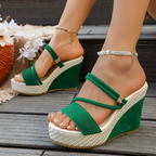 Women’s VelvetAir Ankle-Strap Platform Wedge Sandals – Breathable Suede Elegant Shoes