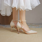 Women’s Amélie Minimalist Buckle Strap Pointed-Toe High Heels – Slim Stiletto Office & Evening Shoes