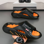 Unisex Atlas Logo Slides – Street Style Cushioned Anti-Slip Beach Sandals
