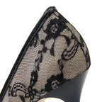 Women’s Valeria Lace Mesh Stiletto Pumps – Pointed-Toe Hollow Elegant Heels