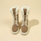 Winter New Women's Velvet Mid-Tube Cotton Boots with Thickened Lining and Height-Enhancing Design