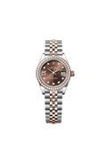 Rolex Lady-Datejust Oyster, 28 mm, Oystersteel, Everose gold and diamonds