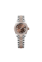 Rolex Lady-Datejust Oyster, 28 mm, Oystersteel, Everose gold and diamonds