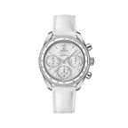 Speedmaster 38 38 mm, steel on leather strap