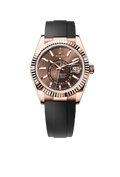 C Rolex Sky-Dweller 18K Rose Gold, Chocolate Index Dial, Oysterflex Bracelet, 42 mm