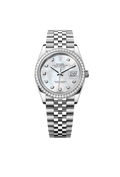 Rolex Datejust 36 Oyster, 36 mm, Oystersteel, white gold and diamonds