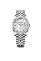 Rolex Datejust 36 Oyster, 36 mm, Oystersteel, white gold and diamonds