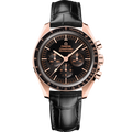 Speedmaster Moonwatch Professional 42 mm, Sedna™ gold on leather strap