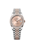 Rolex Datejust 36 Oyster, 36 mm, Oystersteel, Everose gold and diamonds