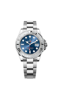 The Oyster Perpetual Yacht-Master 40 in platinum and Oystersteel with an Oyster bracelet