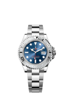 The Oyster Perpetual Yacht-Master 40 in platinum and Oystersteel with an Oyster bracelet