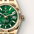 A Rolex Sky-Dweller 42mm18ct Yellow Gold Green Dial