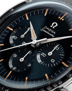 Speedmaster First OMEGA in Space 39.7 mm, steel on leather strap