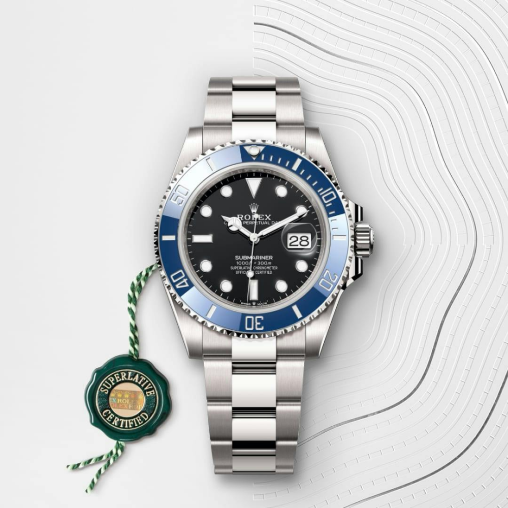 A- Rolex Submariner Date Oyster, 41 mm, white gold