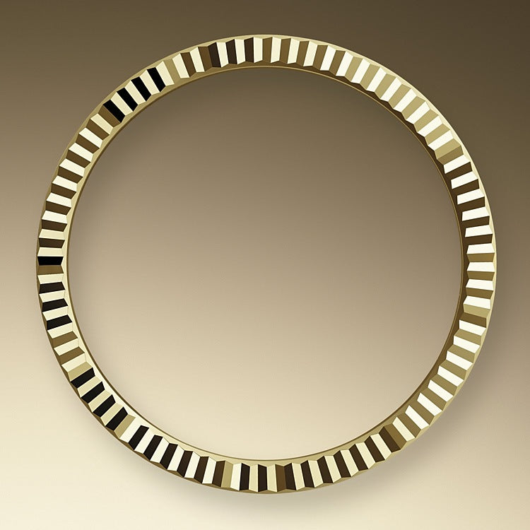 Rolex Day-Date Yellow Gold Pavé Dial Fluted Bezel