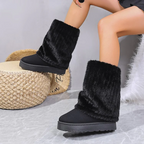 Women's SnugLift Mid Boots - Thermal Platform Snow Boots with Faux Fur