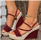 Women’s VelvetAir Ankle-Strap Platform Wedge Sandals – Breathable Suede Elegant Shoes