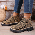 Women's Metro Chelsea Boots - Side-Zip Suede Ankle Boots with Chunky Heel